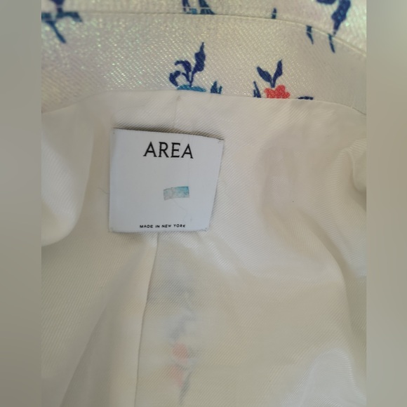 Area - Iridescent floral-print twill Shorts - Size 0-2 - Picture 3 of 3